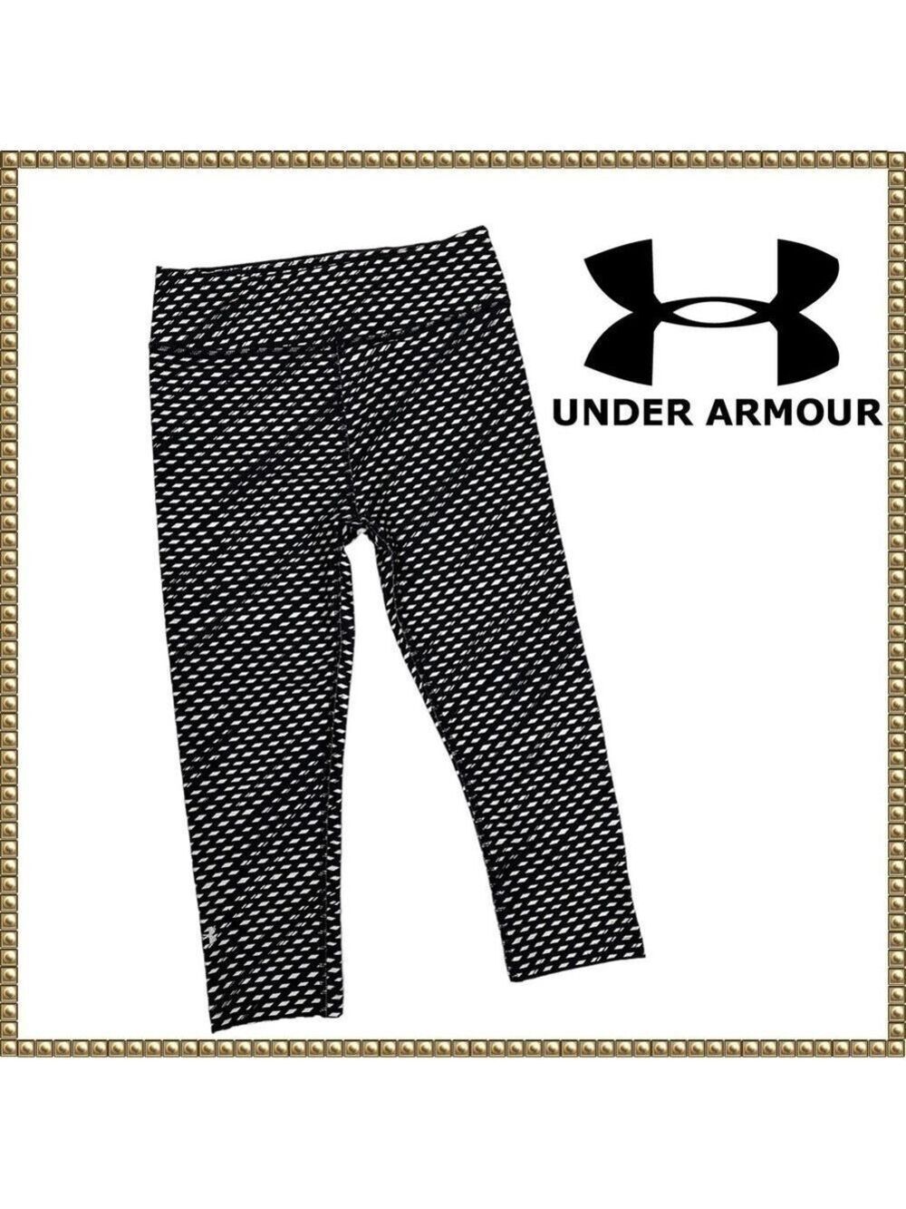 Under Armour Black White Compression Leggings Small